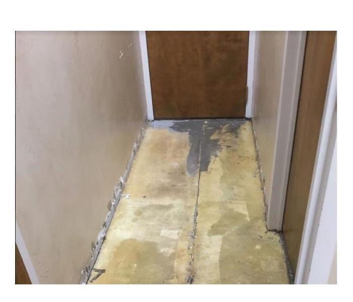 water damage in hallway