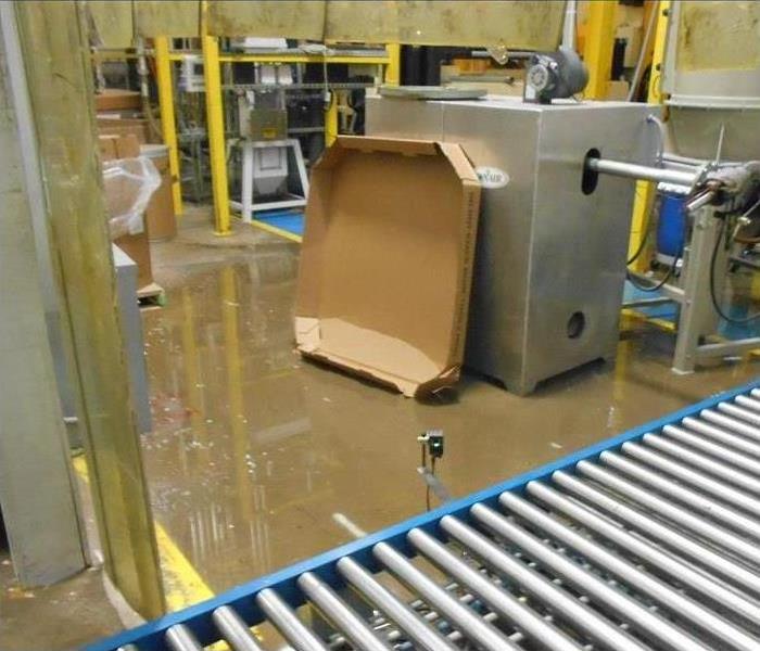 water damage in warehouse